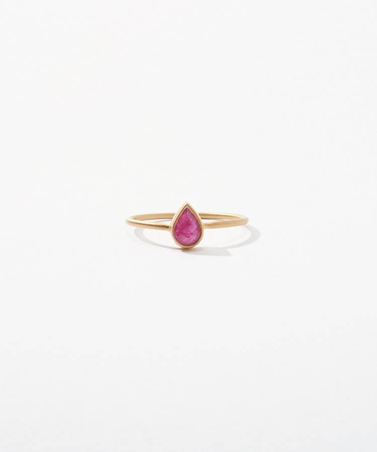 [eden] K10 pear-shaped ruby ring