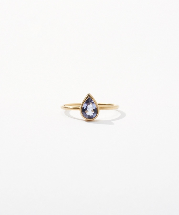 [eden] K10 pear-shaped tanzanite ring