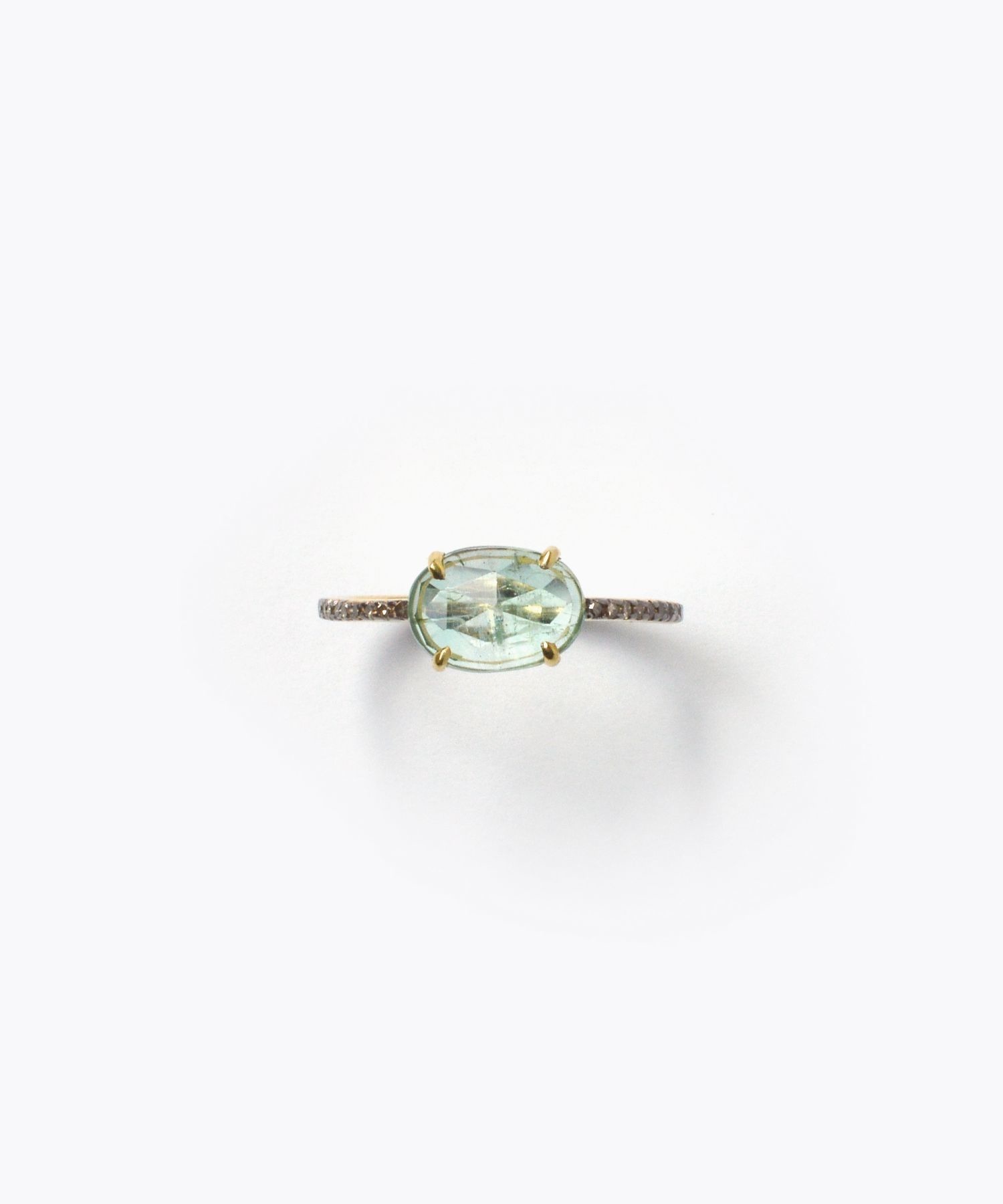 [elafonisi] extra small emerald pave diamonds eternity ring