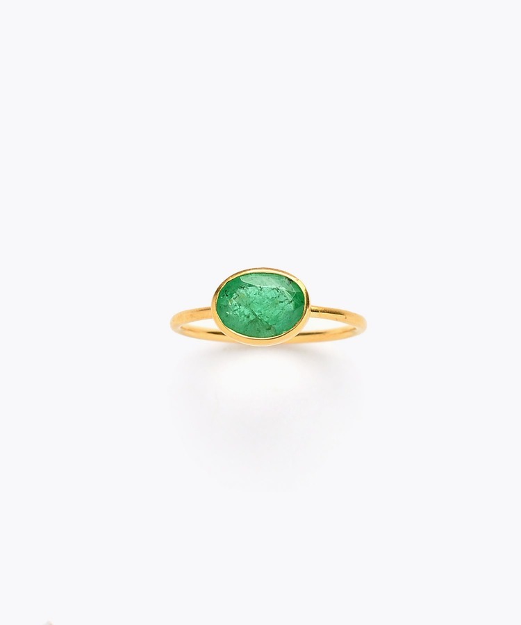 [eden] One of a kind emerald bezel ring