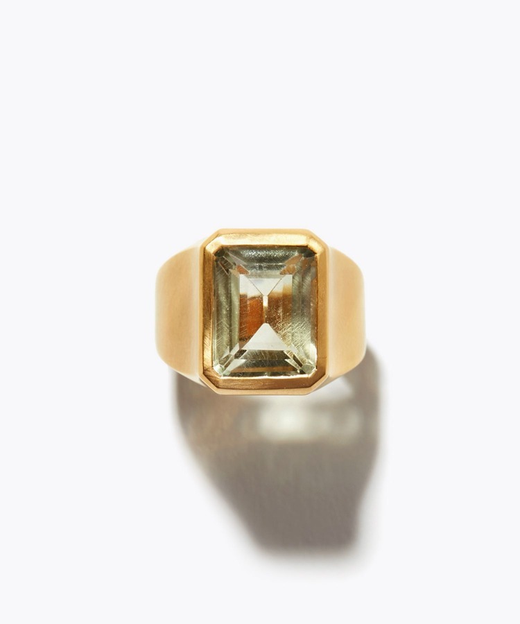 [eden] green quartz signet ring