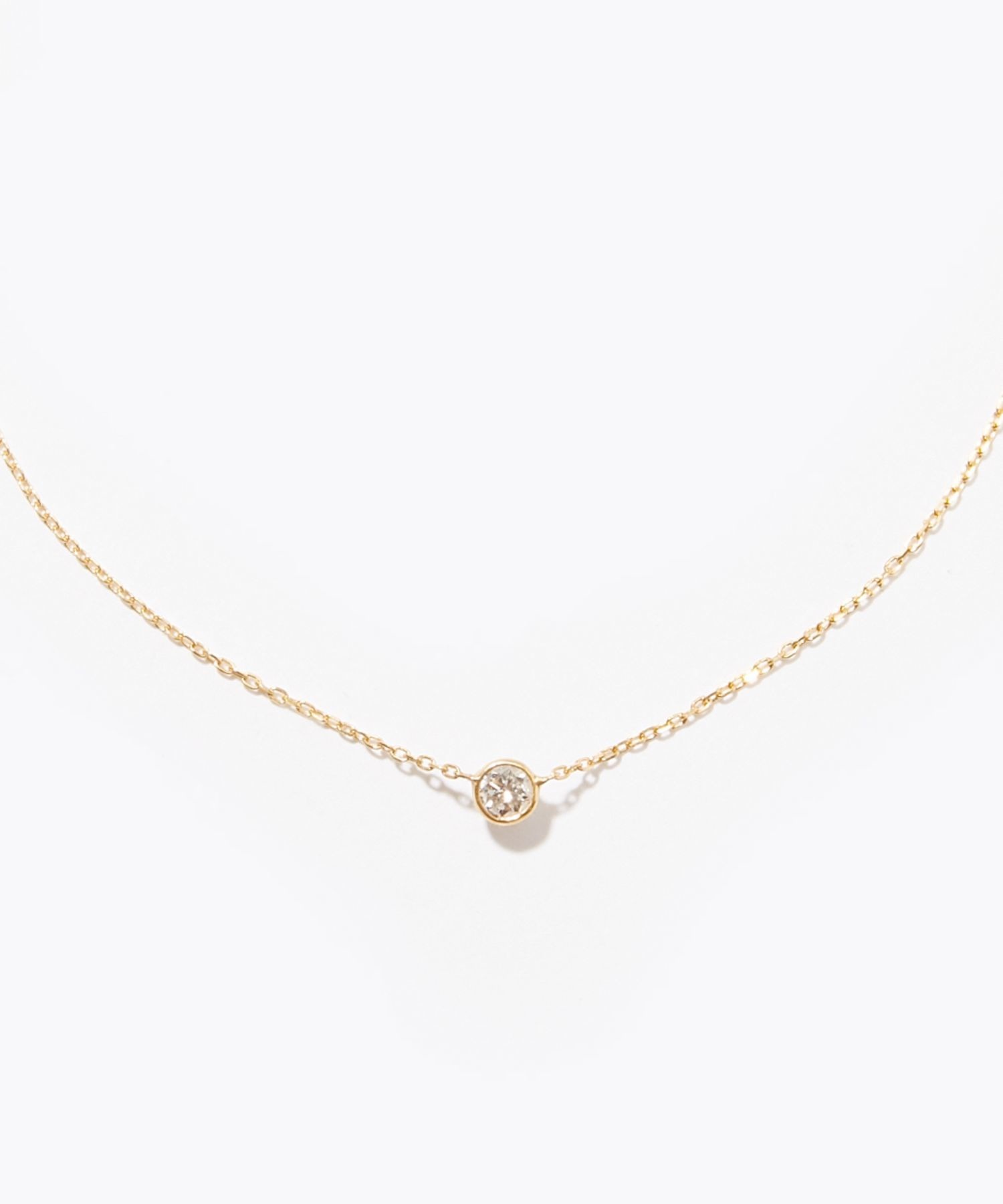 【ete】K18YG ダイヤモンド 0.1ct ネックレス「ブライト」装飾ダイヤモンド