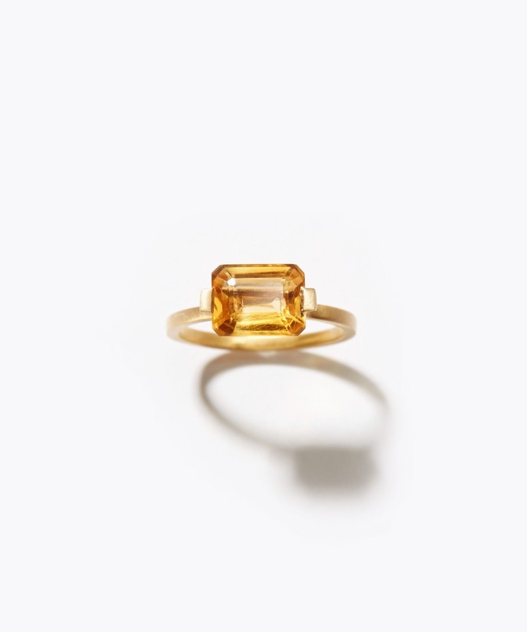 [ancient] rectangle citrine ring