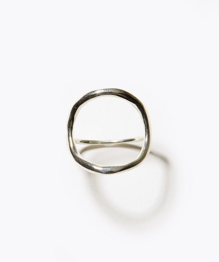 [ancient] texture circle silver ring