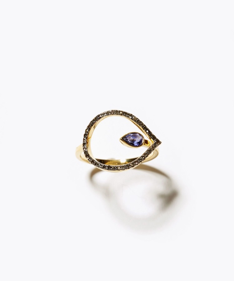 [lotus] tanzanite flower diamond ring