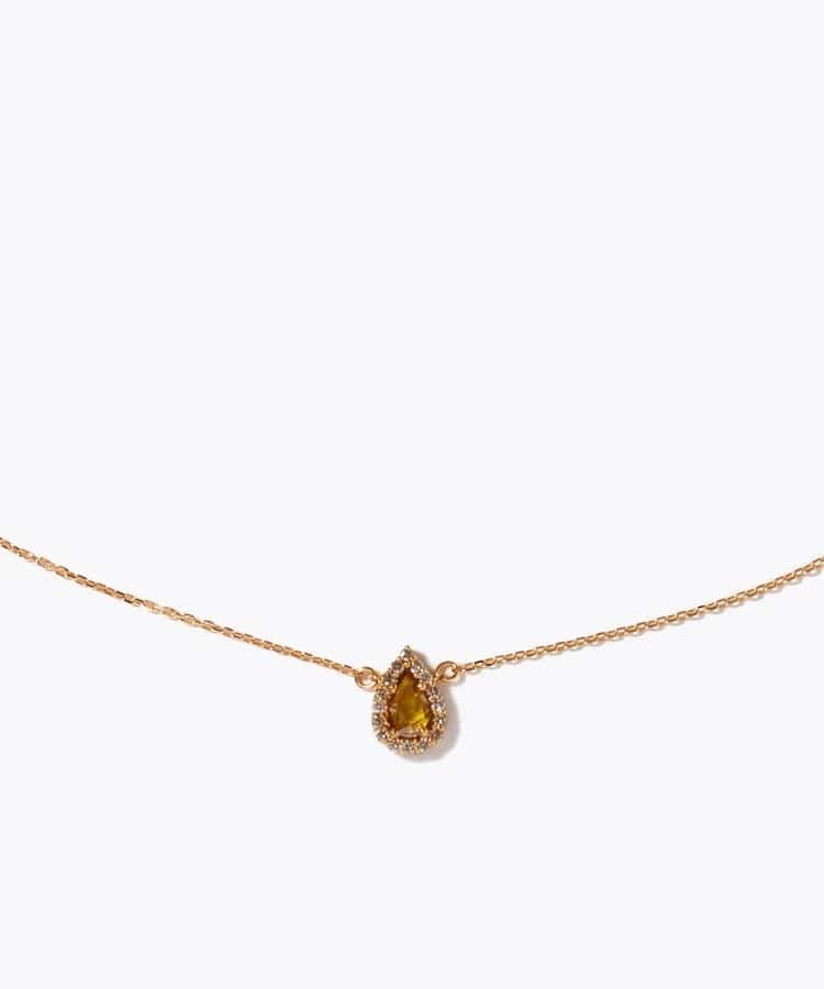 [raw beauty] One of a Kind K18 color diamond pave necklace