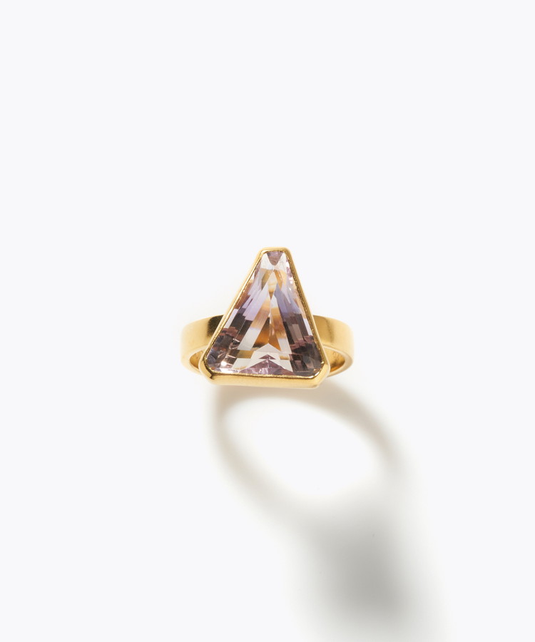 [eden] One of a kind ametrine wide band ring