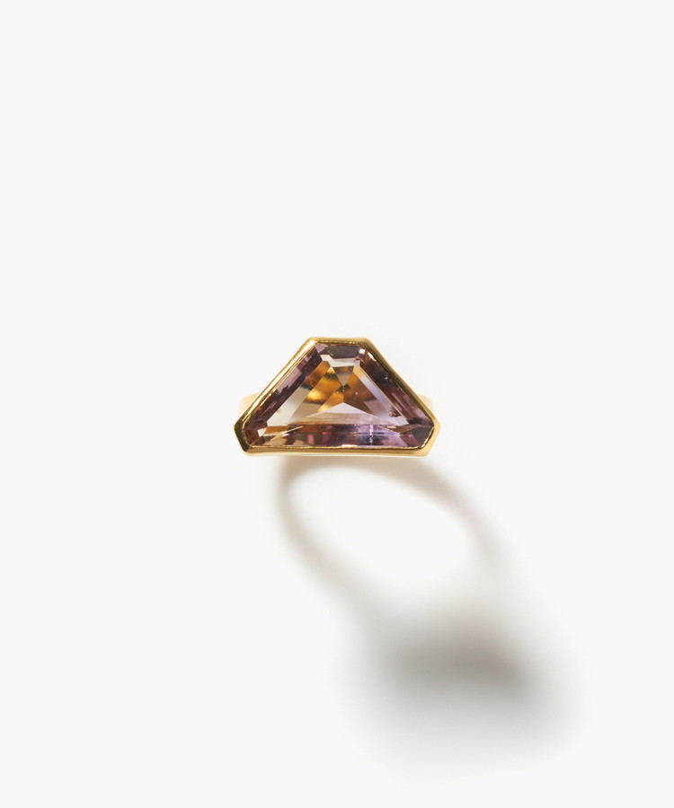 [eden] One of a kind ametrine wide band ring
