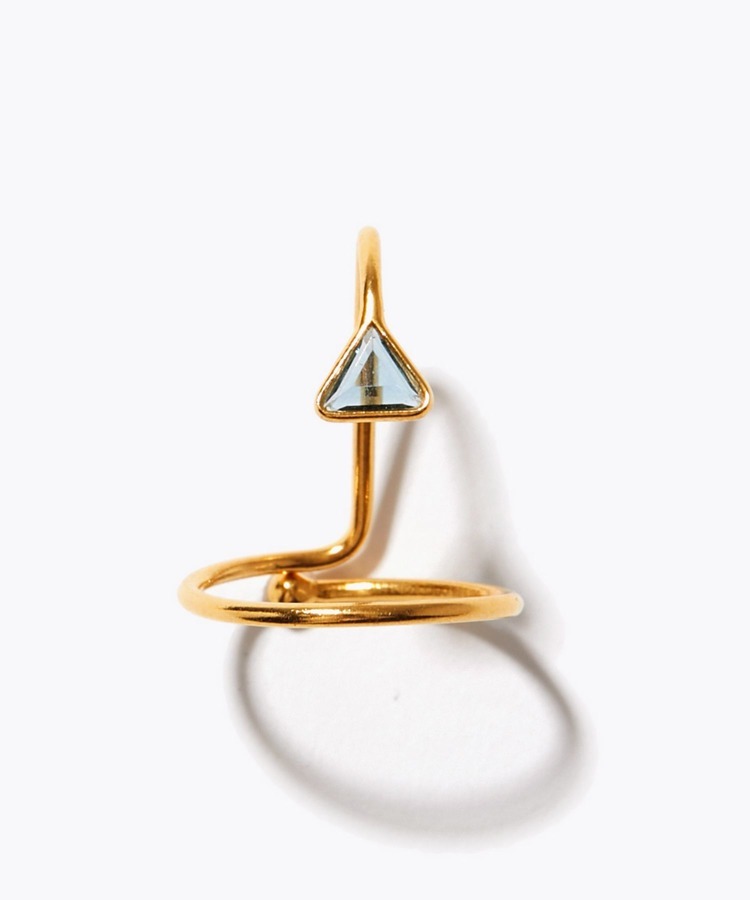 [eden] london blue topaz triangle nail ring