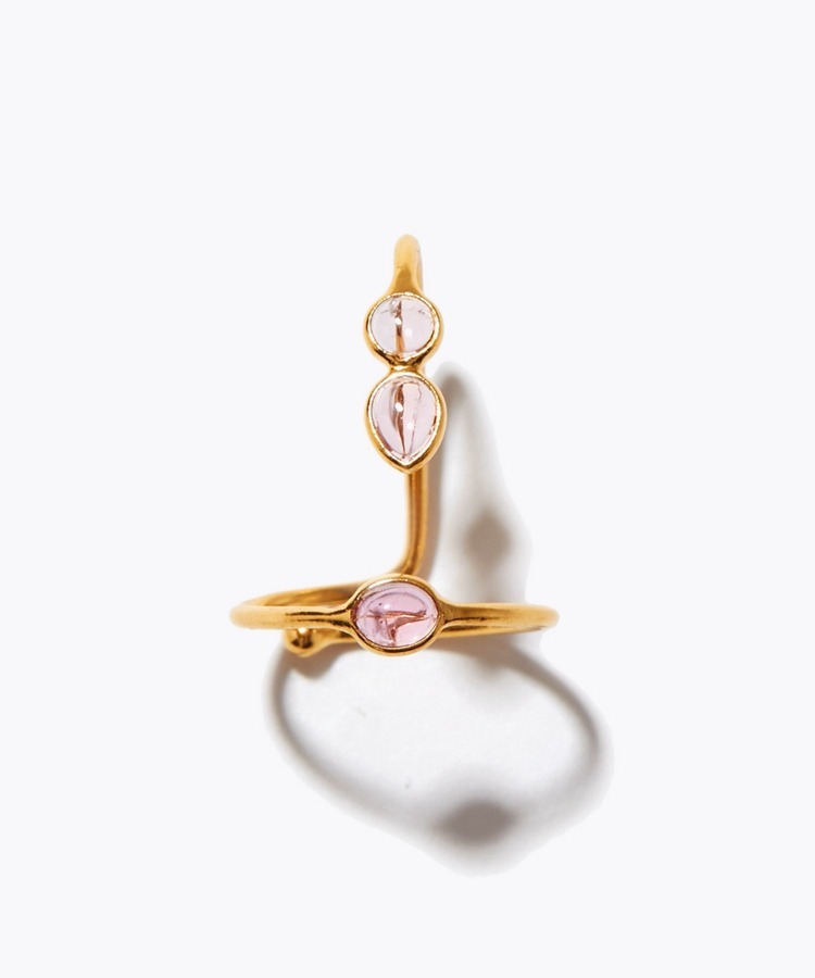 [eden] pink tourmaline MIX nail ring