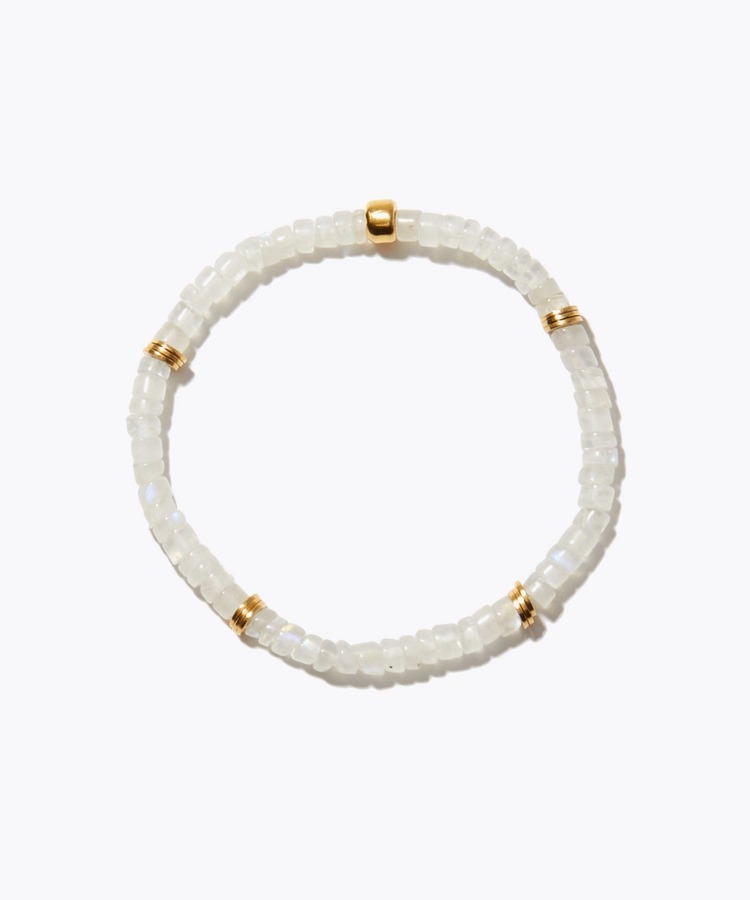 [amulette] [Bringing Romantic Happiness] rainbow moonstone tire beads bracelet