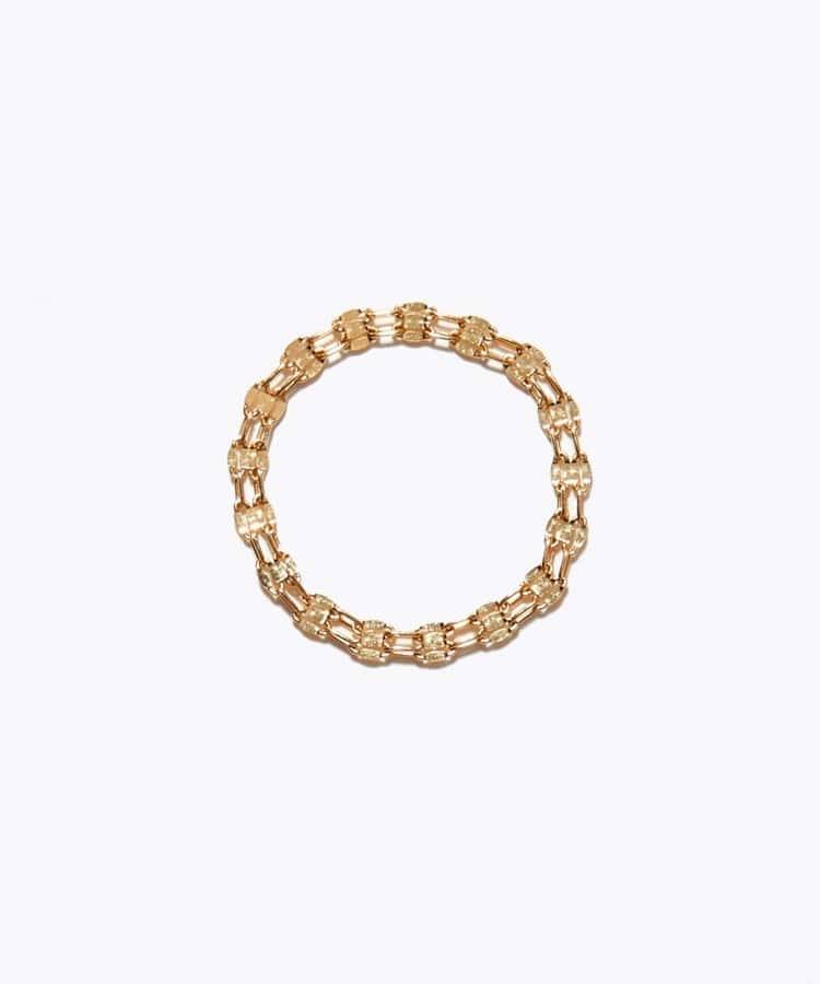 [basic] K18 wide petal chain ring