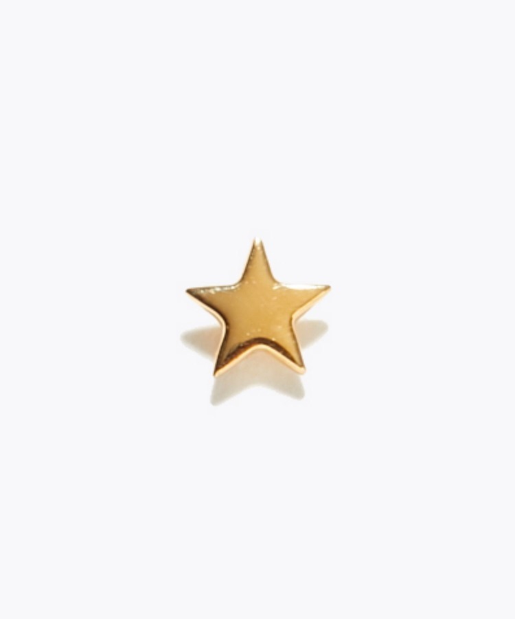 [basic] K18 tiny star stud single pierced earring