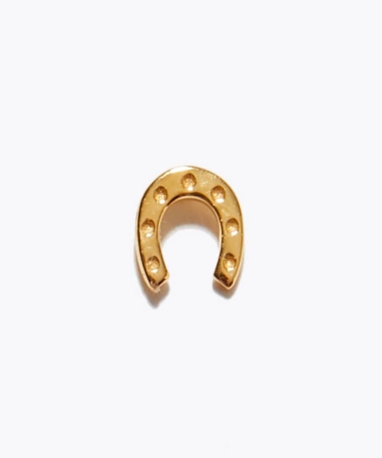 [basic] K18 tiny horseshoe stud single pierced earring