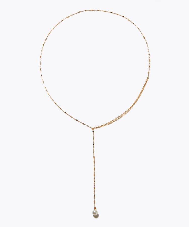 [philia] K10 akoya pearl lariat necklace