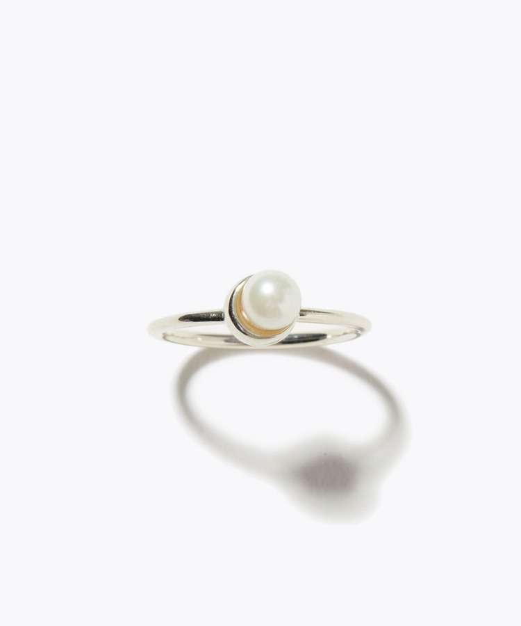 [philia] akoya pearl new moon silver ring