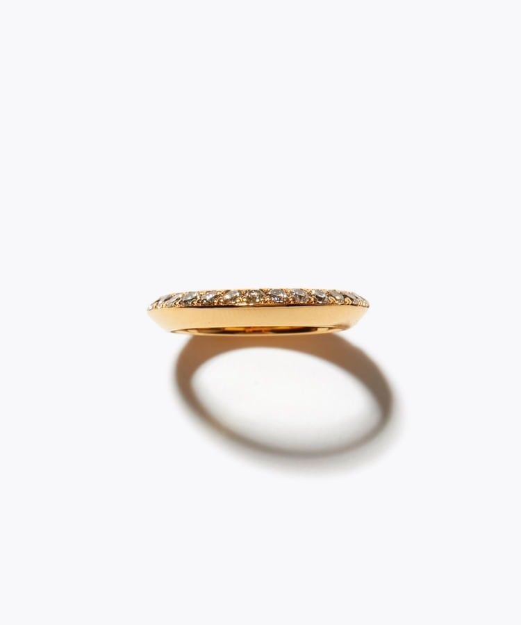 [ancient] brown diamond edge eternity ring