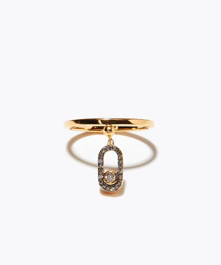 [elafonisi] brown diamond swing link ring