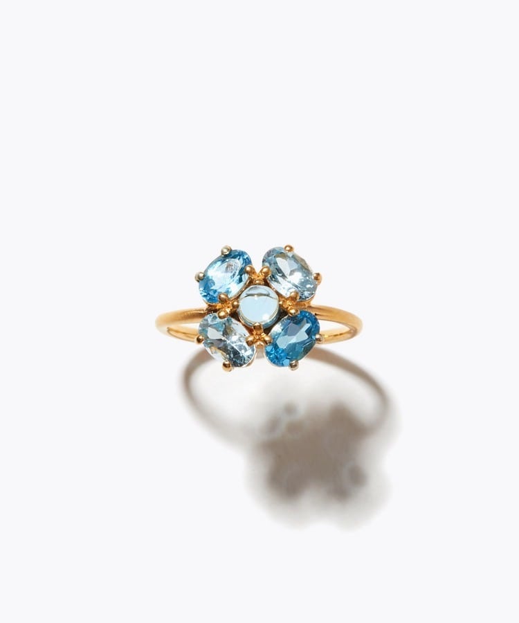 [eden] blue topaz poppy ring
