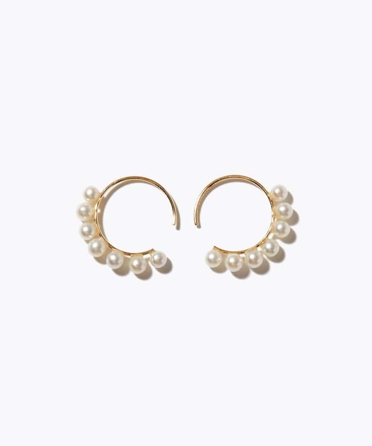 [philia] K10 pearl mini hoop pierced earring