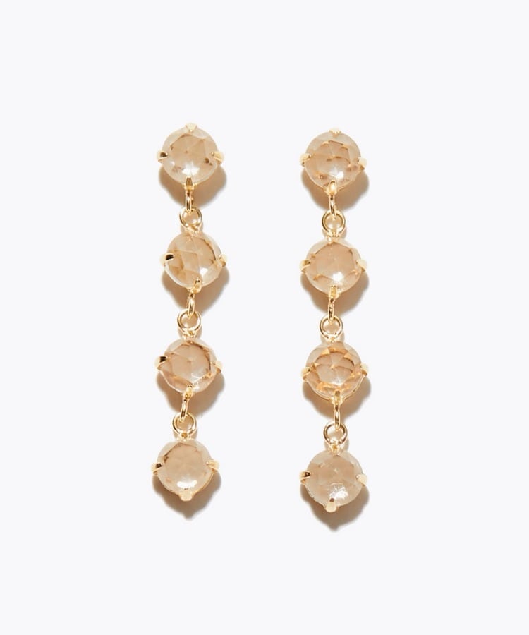 [eden] K10 white topaz swing pierced earring