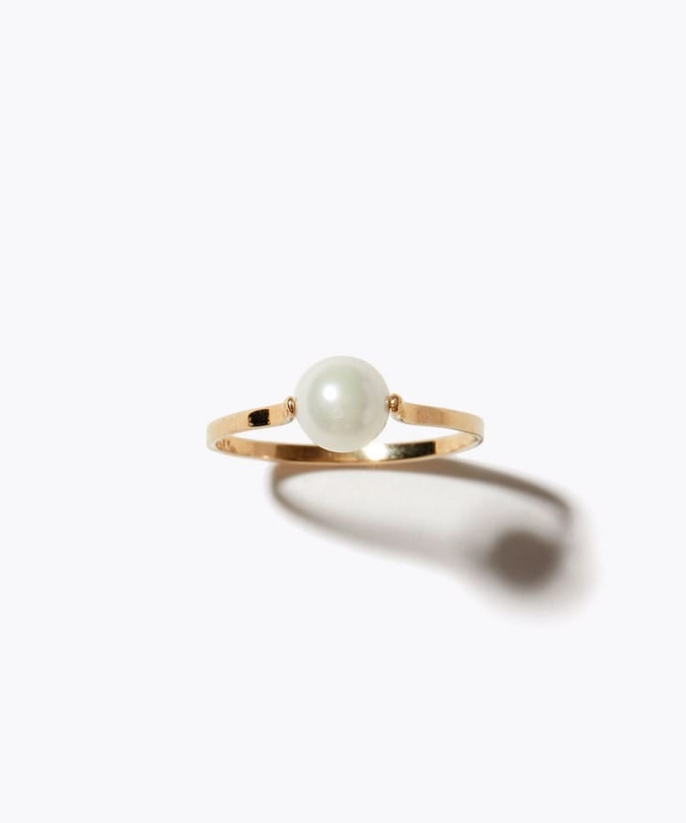 [philia] K10 akoya pearl flat ring