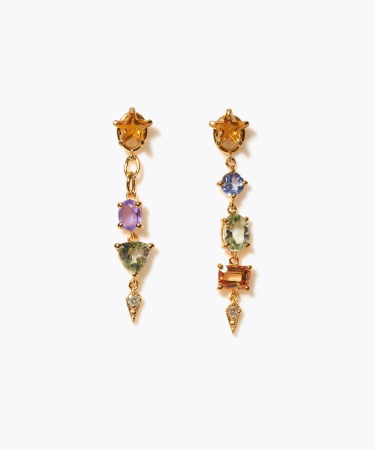 [glimmer] 【2024 Winter Limited】One of a kind star multi stone pierced earring