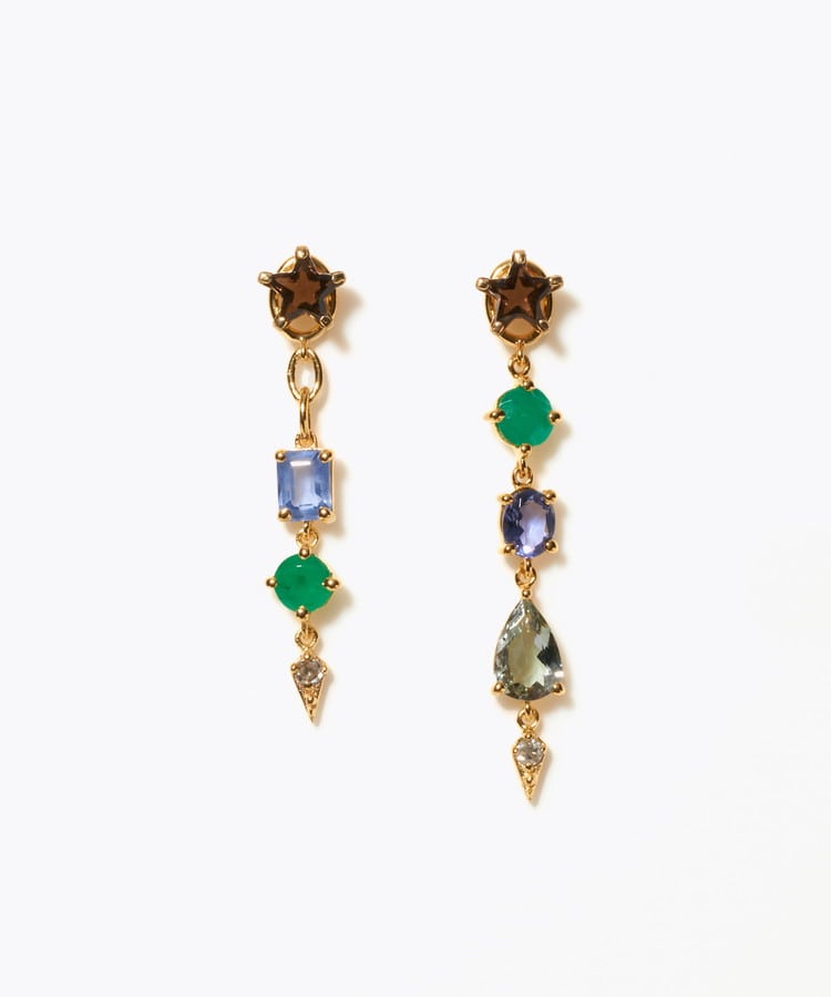 [glimmer] 【2024 Winter Limited】One of a kind star multi stone pierced earring