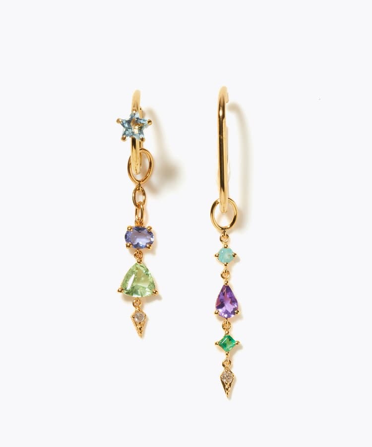 [glimmer] 【2024 Winter Limited】One of a kind moon multi stone ear cuff