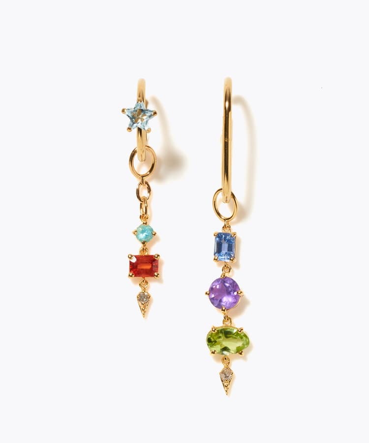 [glimmer] 【2024 Winter Limited】One of a kind moon multi stone ear cuff