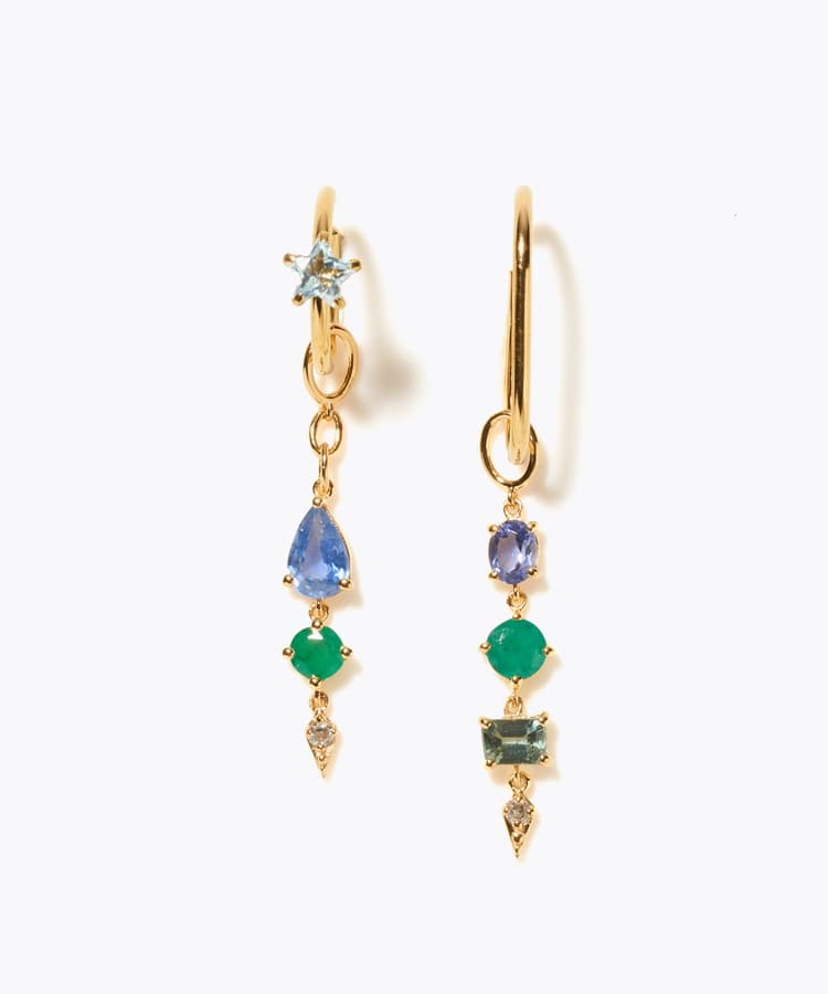 [glimmer] 【2024 Winter Limited】One of a kind moon multi stone ear cuff