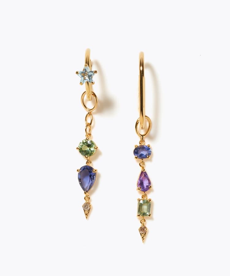 [glimmer] 【2024 Winter Limited】One of a kind moon multi stone ear cuff