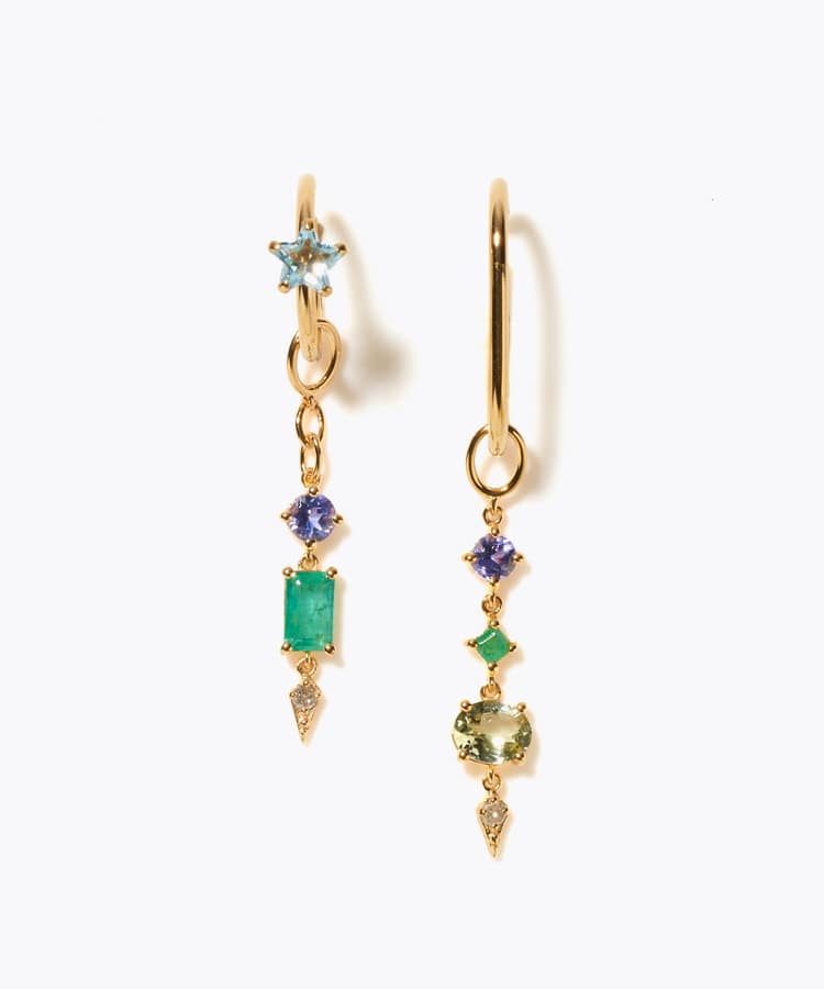 [glimmer] 【2024 Winter Limited】One of a kind moon multi stone ear cuff