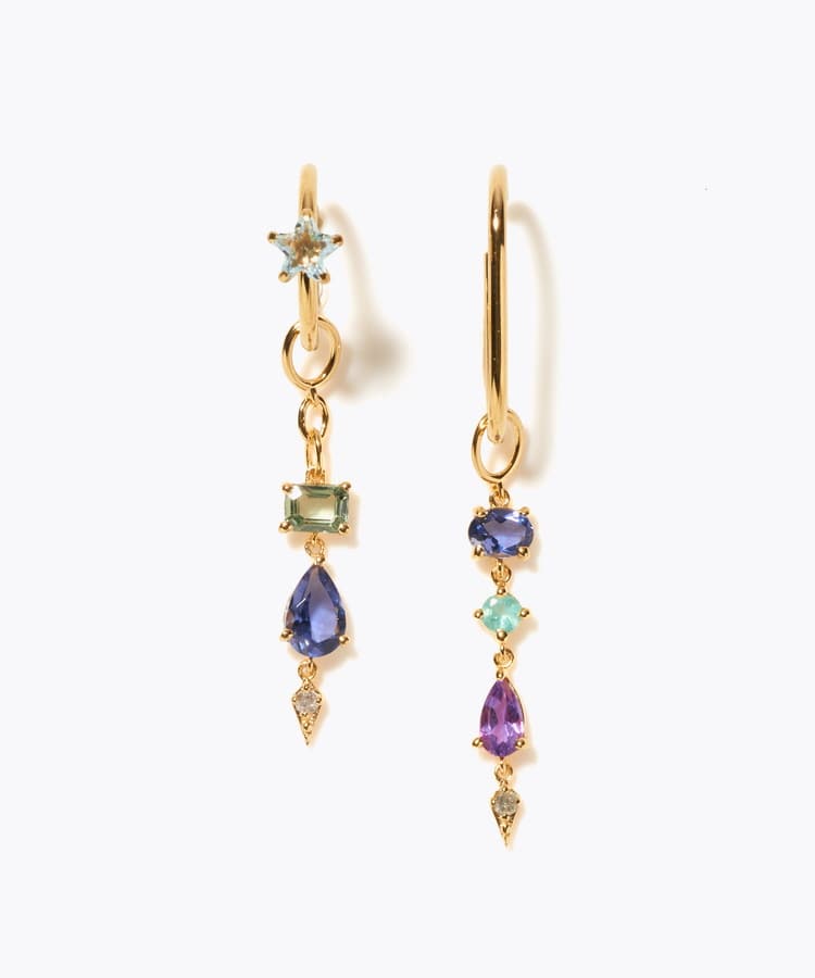 [glimmer] 【2024 Winter Limited】One of a kind moon multi stone ear cuff