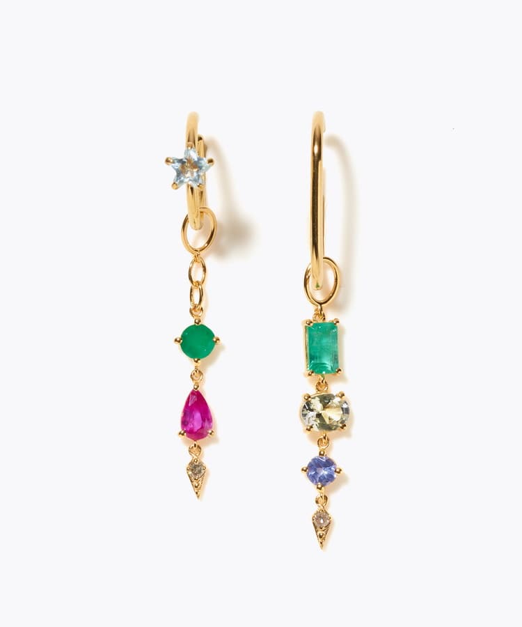 [glimmer] 【2024 Winter Limited】One of a kind moon multi stone ear cuff