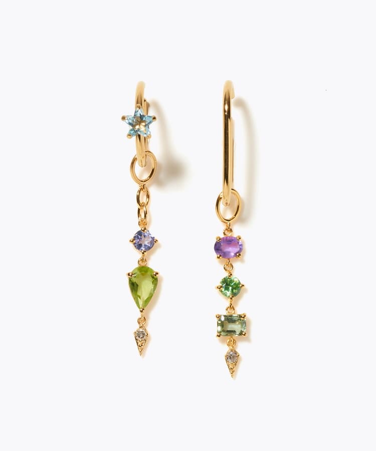 [glimmer] 【2024 Winter Limited】One of a kind moon multi stone ear cuff