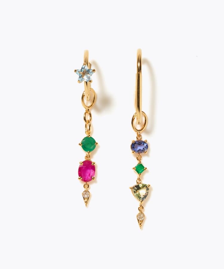 [glimmer] 【2024 Winter Limited】One of a kind moon multi stone ear cuff