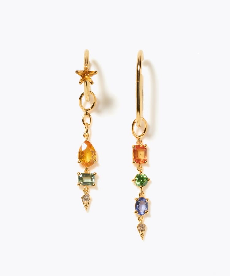 [glimmer] 【2024 Winter Limited】One of a kind moon multi stone ear cuff