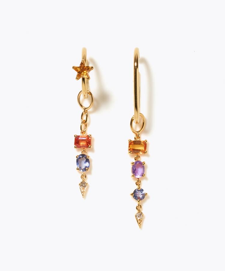 [glimmer] 【2024 Winter Limited】One of a kind moon multi stone ear cuff