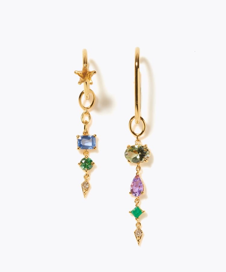 [glimmer] 【2024 Winter Limited】One of a kind moon multi stone ear cuff