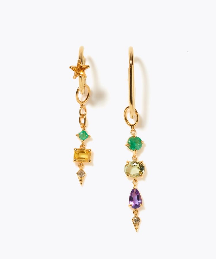 [glimmer] 【2024 Winter Limited】One of a kind moon multi stone ear cuff