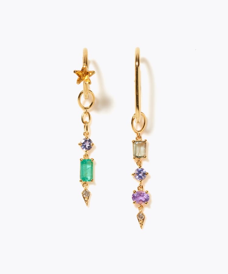 [glimmer] 【2024 Winter Limited】One of a kind moon multi stone ear cuff