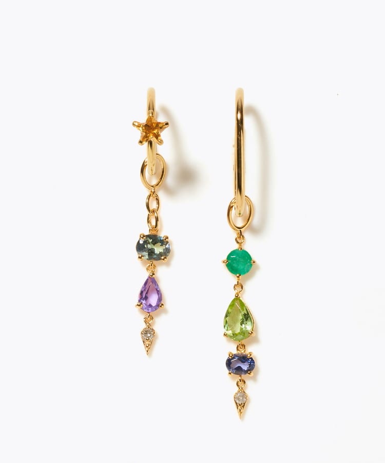 [glimmer] 【2024 Winter Limited】One of a kind moon multi stone ear cuff