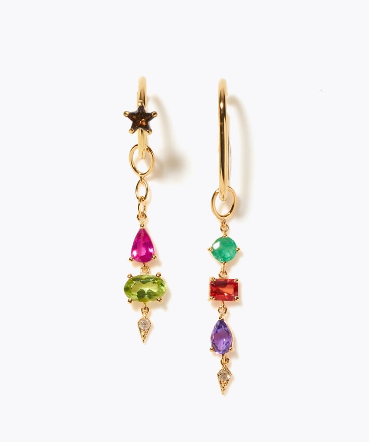 [glimmer] 【2024 Winter Limited】One of a kind moon multi stone ear cuff