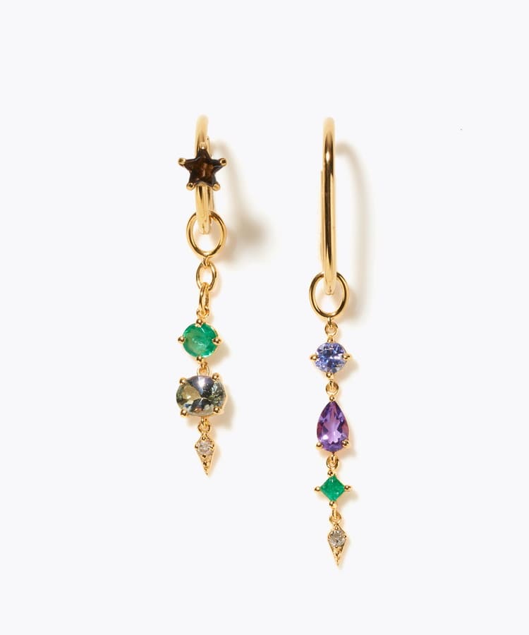 [glimmer] 【2024 Winter Limited】One of a kind moon multi stone ear cuff