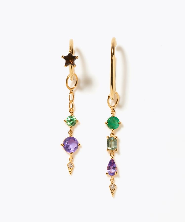 [glimmer] 【2024 Winter Limited】One of a kind moon multi stone ear cuff