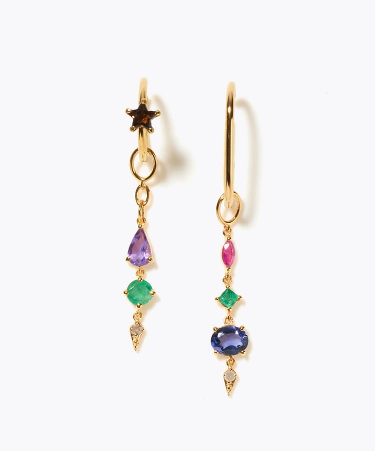 [glimmer] 【2024 Winter Limited】One of a kind moon multi stone ear cuff