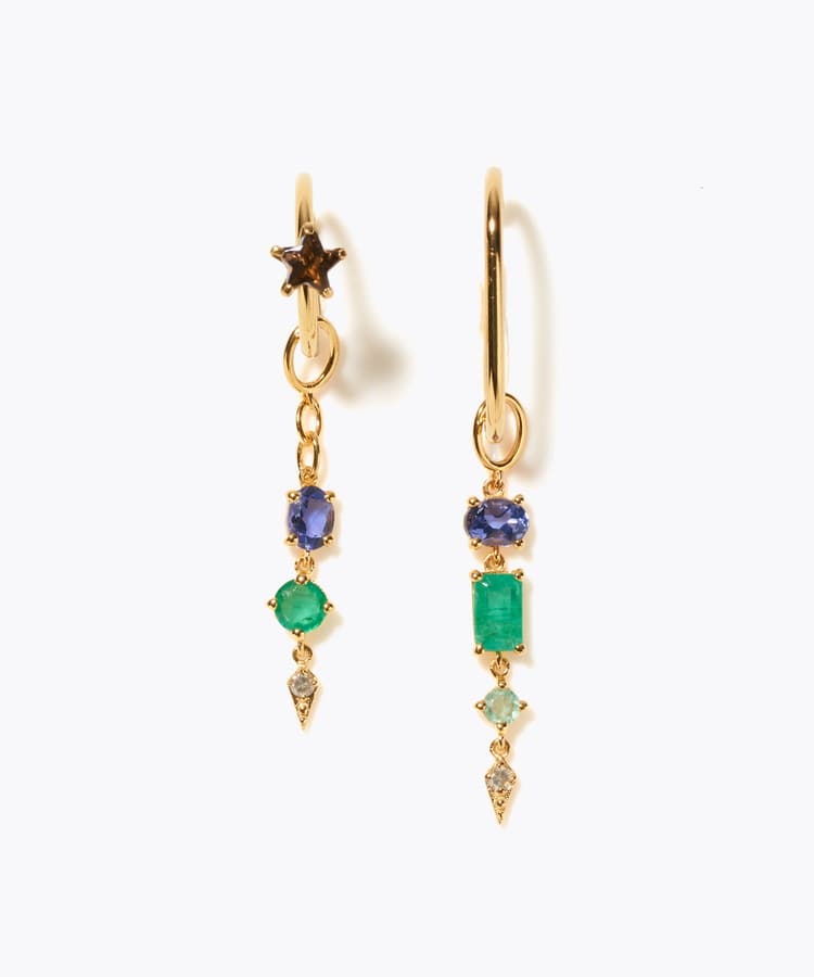 [glimmer] 【2024 Winter Limited】One of a kind moon multi stone ear cuff