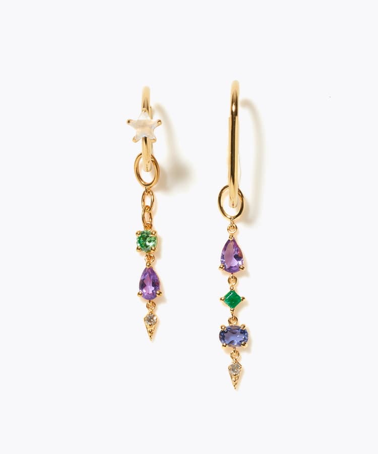 [glimmer] 【2024 Winter Limited】One of a kind moon multi stone ear cuff