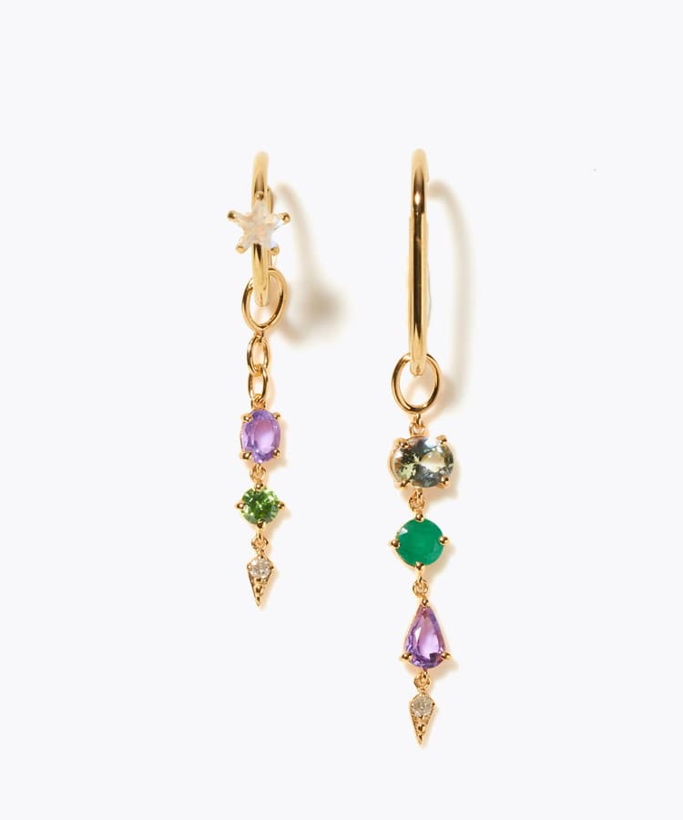 [glimmer] 【2024 Winter Limited】One of a kind moon multi stone ear cuff